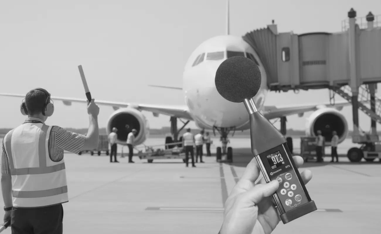 Sonómetro en aeropuerto